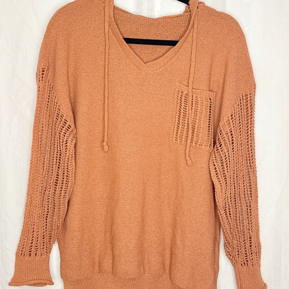 Knitted hooded sweatshirt